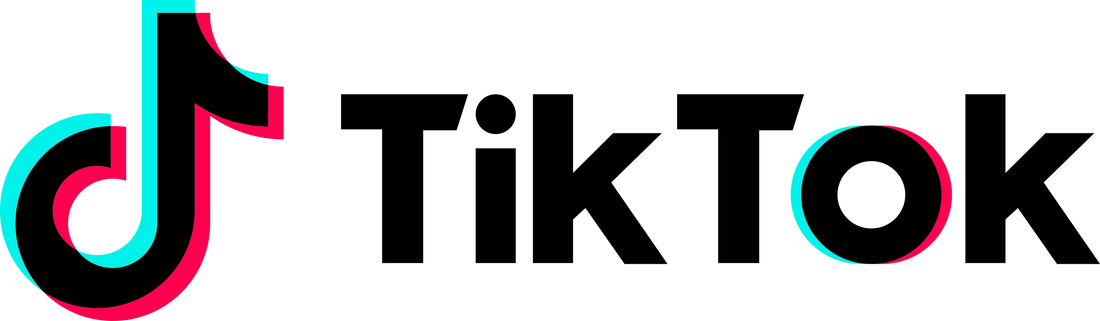 TikTok logo with colorful icon and black text