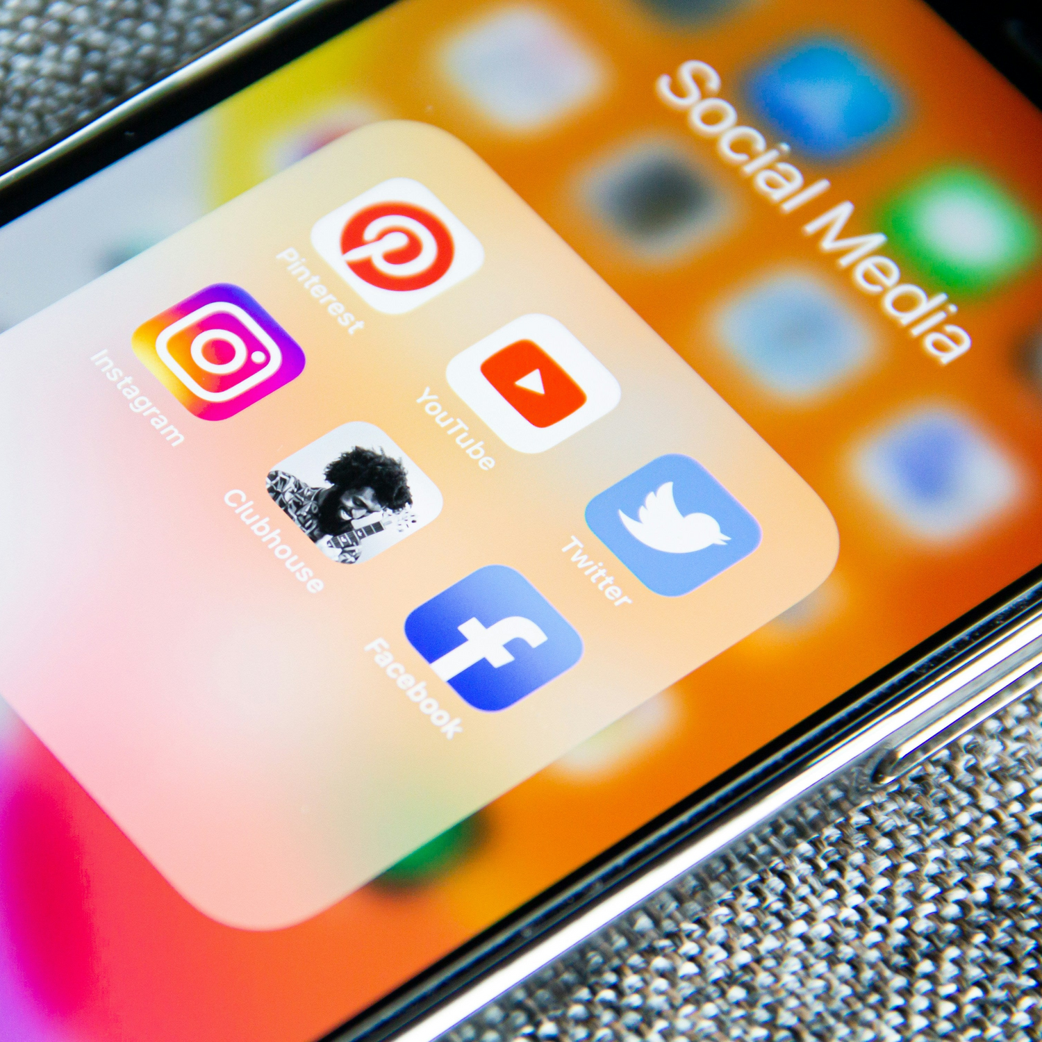 Social media apps shown on an iPhone