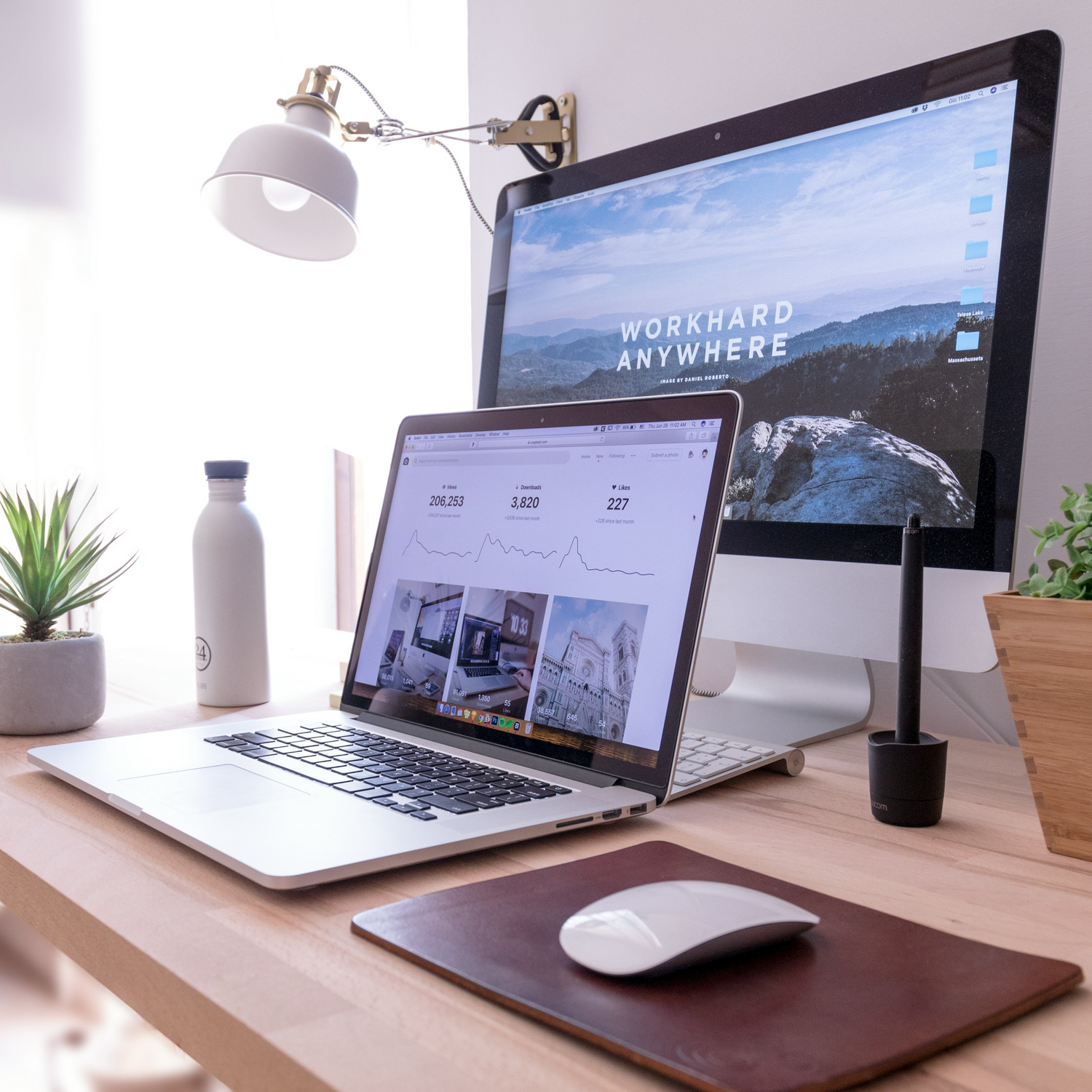 Home office desk set up