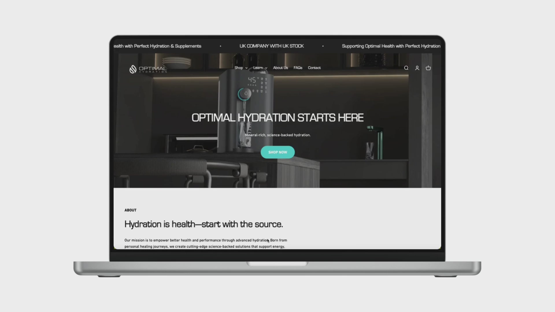 Load video: Optimal Hydration Website Optimisation