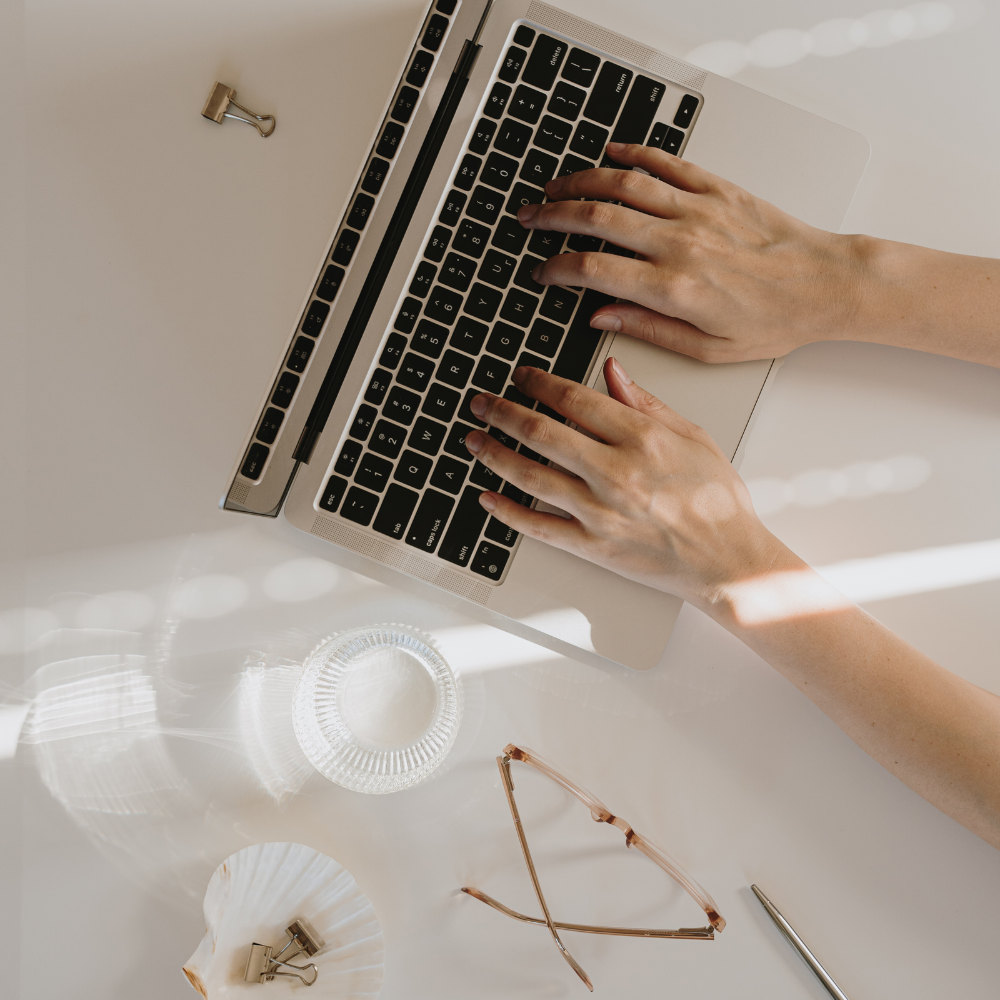Specialist marketer working on a laptop