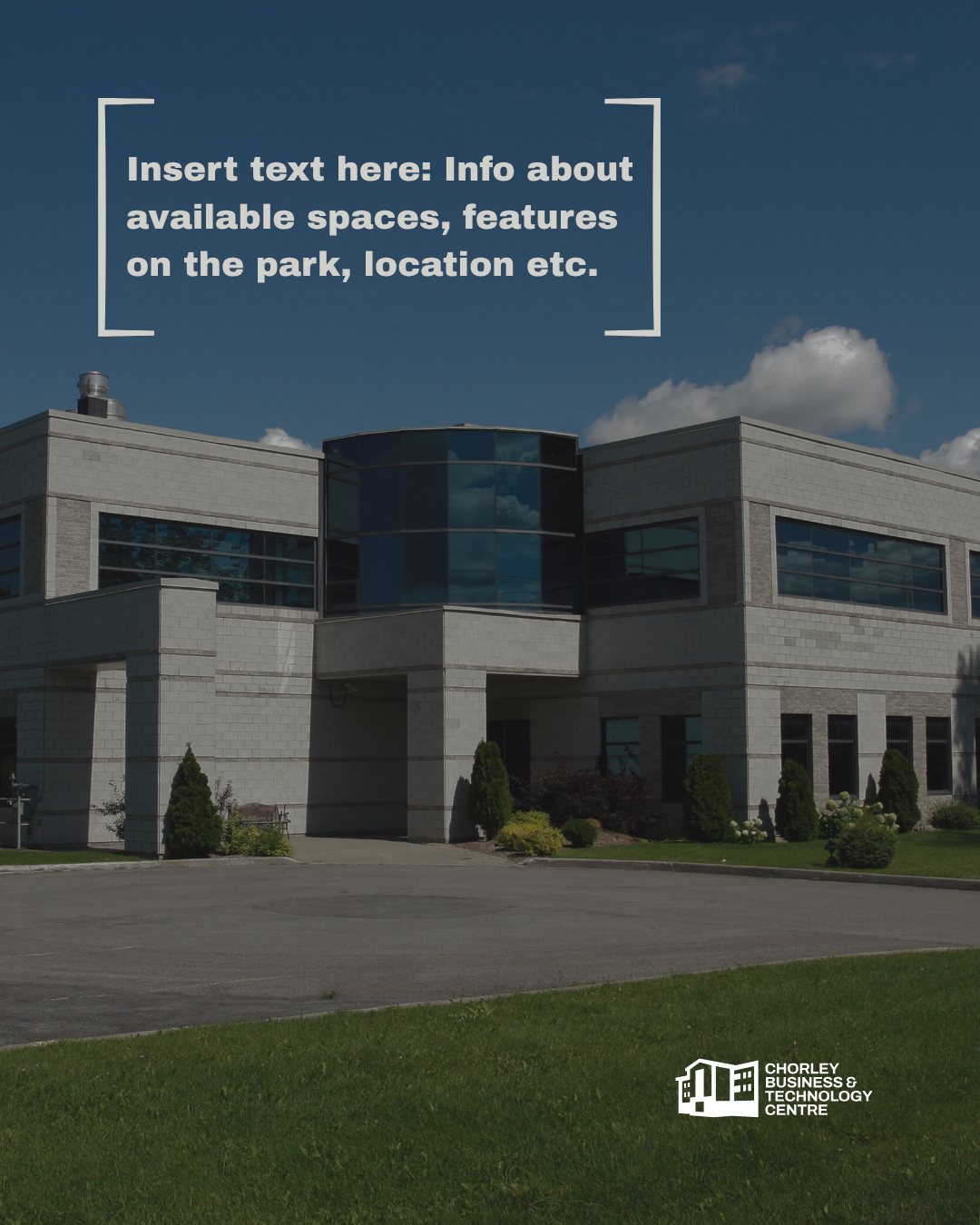 Commercial building with a clear sky background