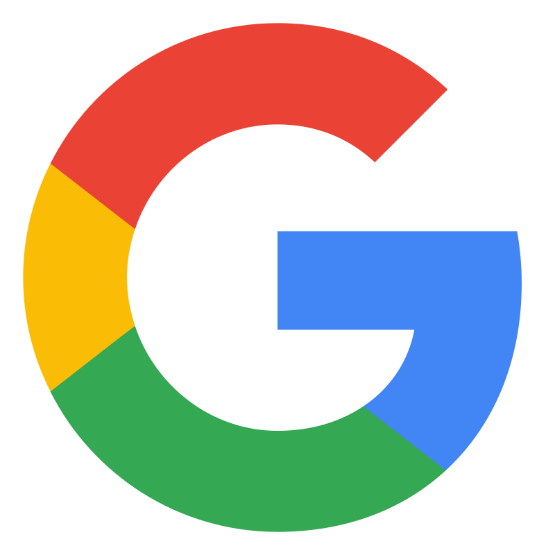 Google logo with red, yellow, green, and blue colors on a white background